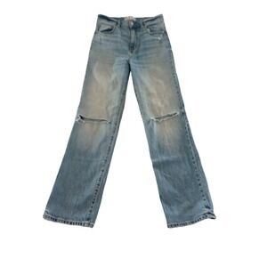 Daze Ankle Straight Jeans Womens 28 High-rise Distressed Knee Dad Denim Y2k